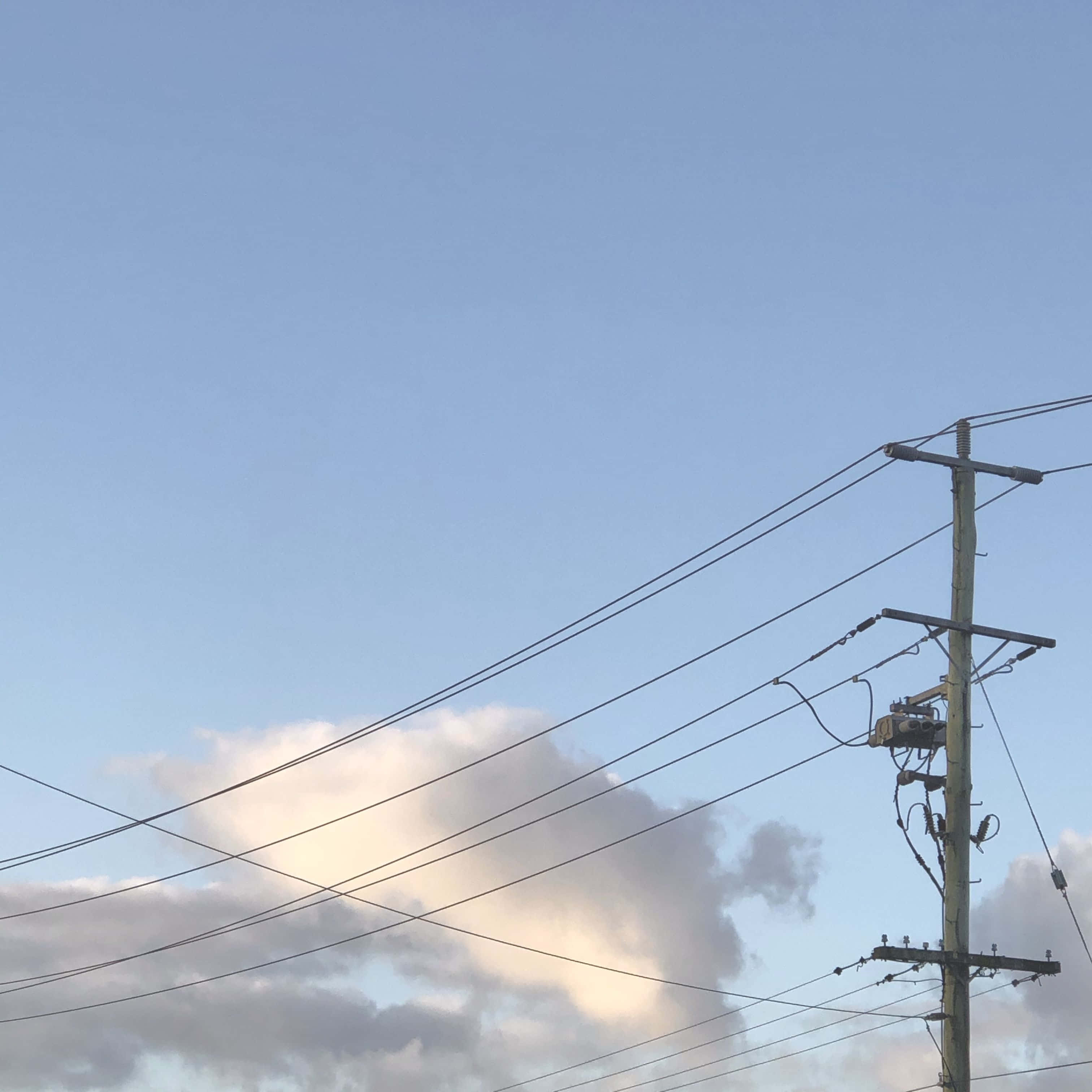 Blue Horizon, 3024 x 3024, wooden utility pole, 2K Desktop Wallpaper