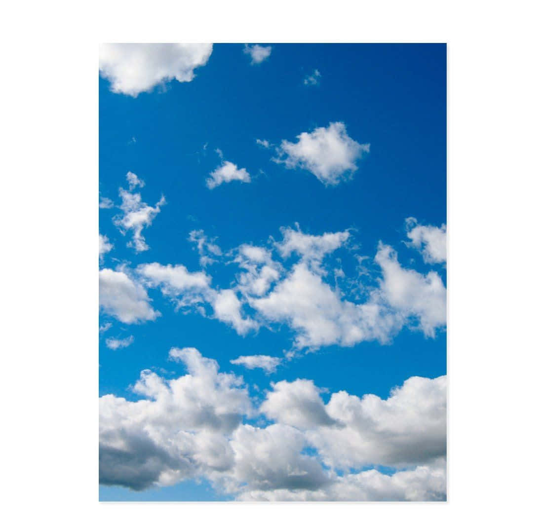 Blue Horizon, vibrant blue sky, fluffy white clouds, SD Desktop Wallpaper