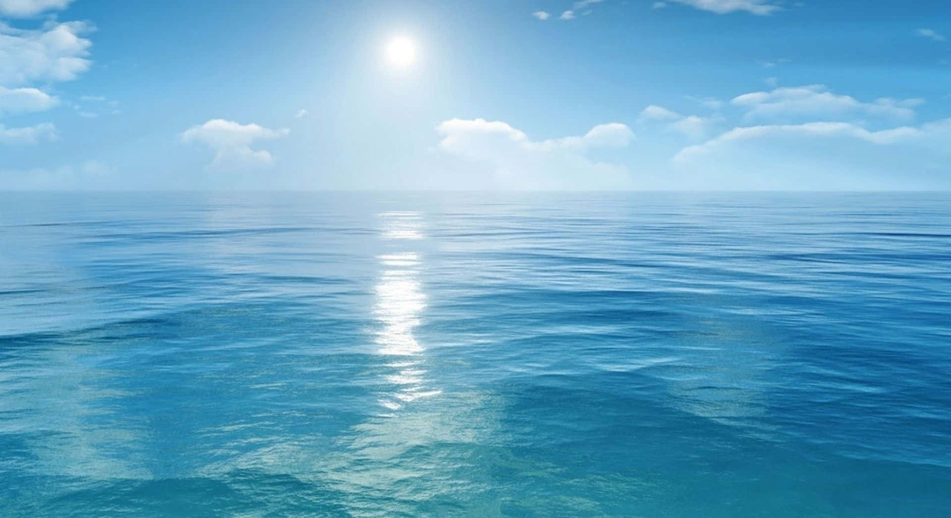 Blue Horizon, turquoise waters, bright blue sky, Full HD Desktop Wallpaper