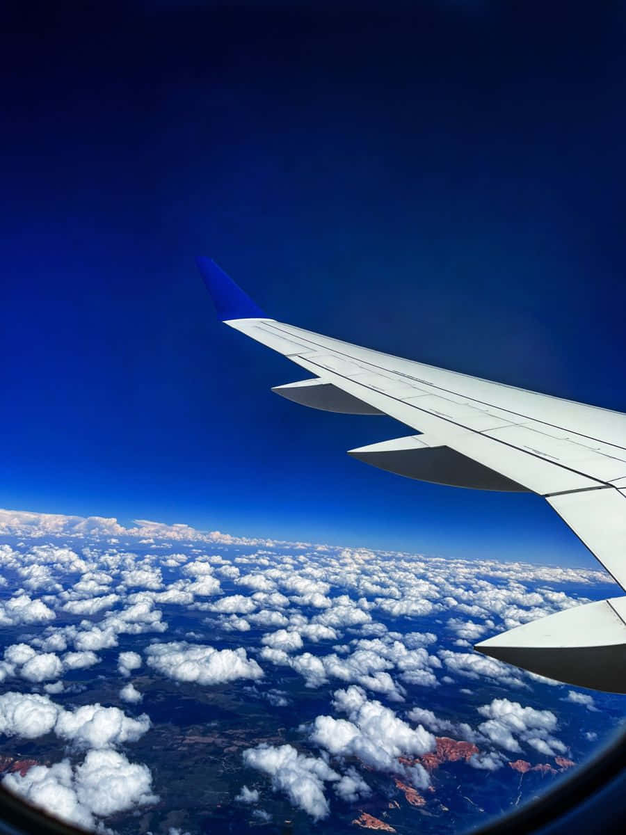 Blue Horizon, deep blue sky, fluffy white clouds, SD Phone Wallpaper