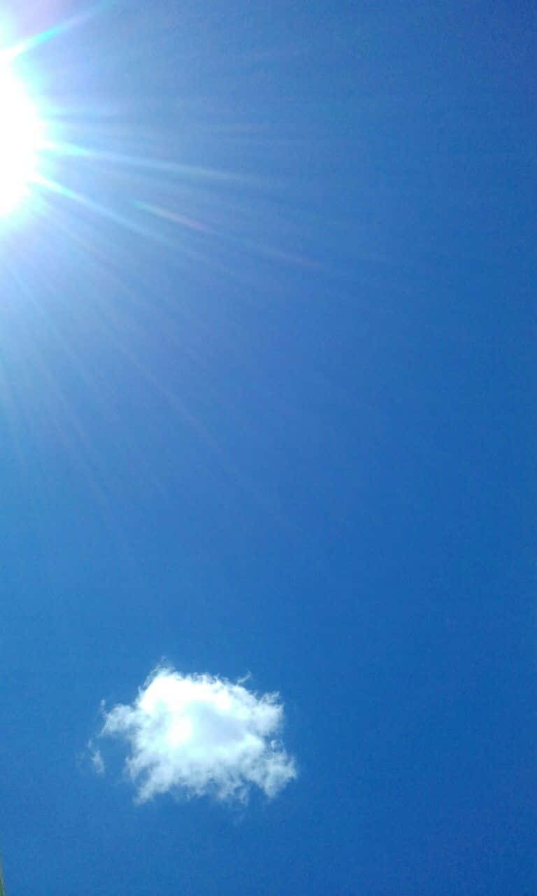 Blue Horizon, fluffy white cloud, radiant sun, HD Phone Wallpaper