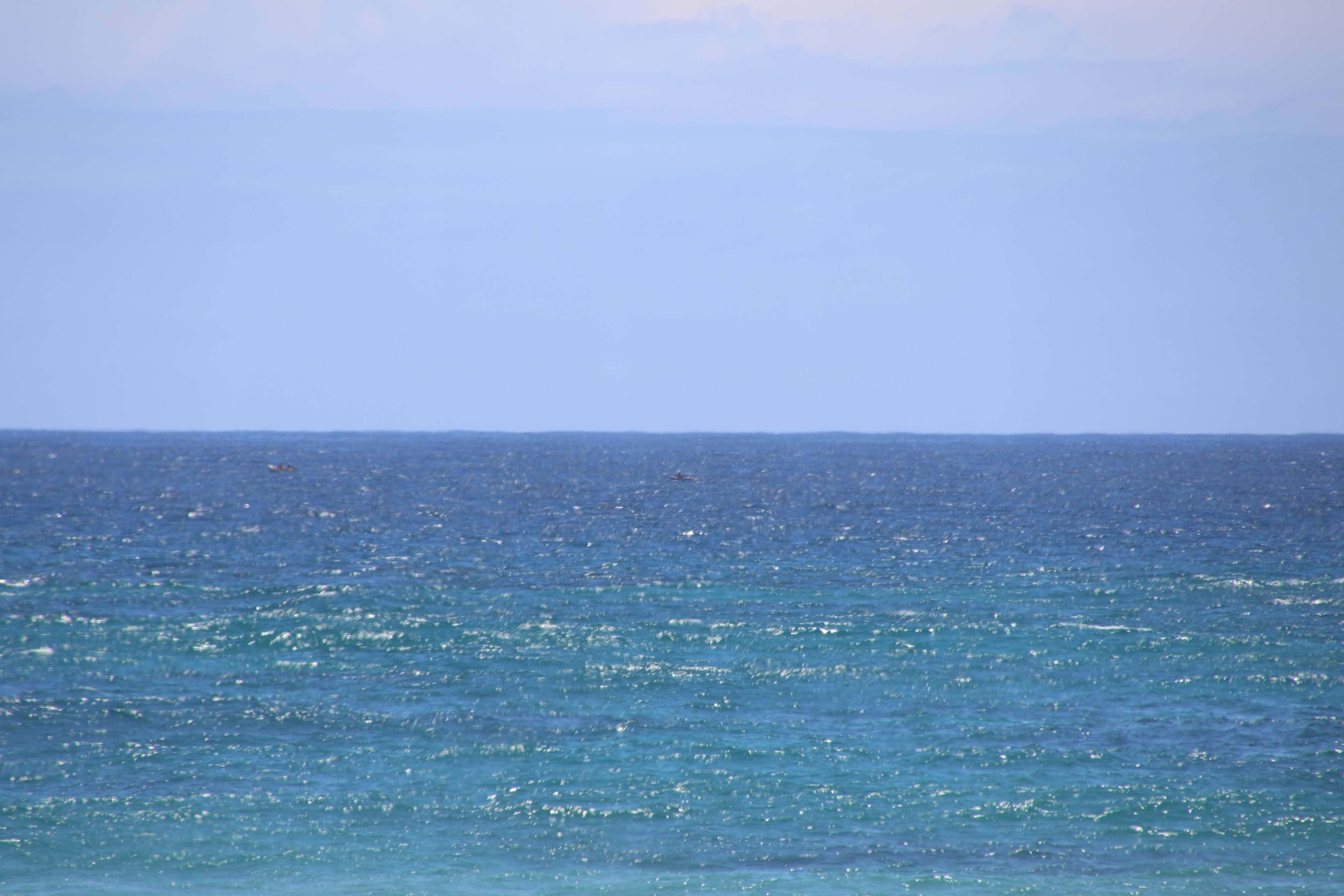 Blue Horizon, turquoise ocean, hazy horizon, 4K Desktop Wallpaper