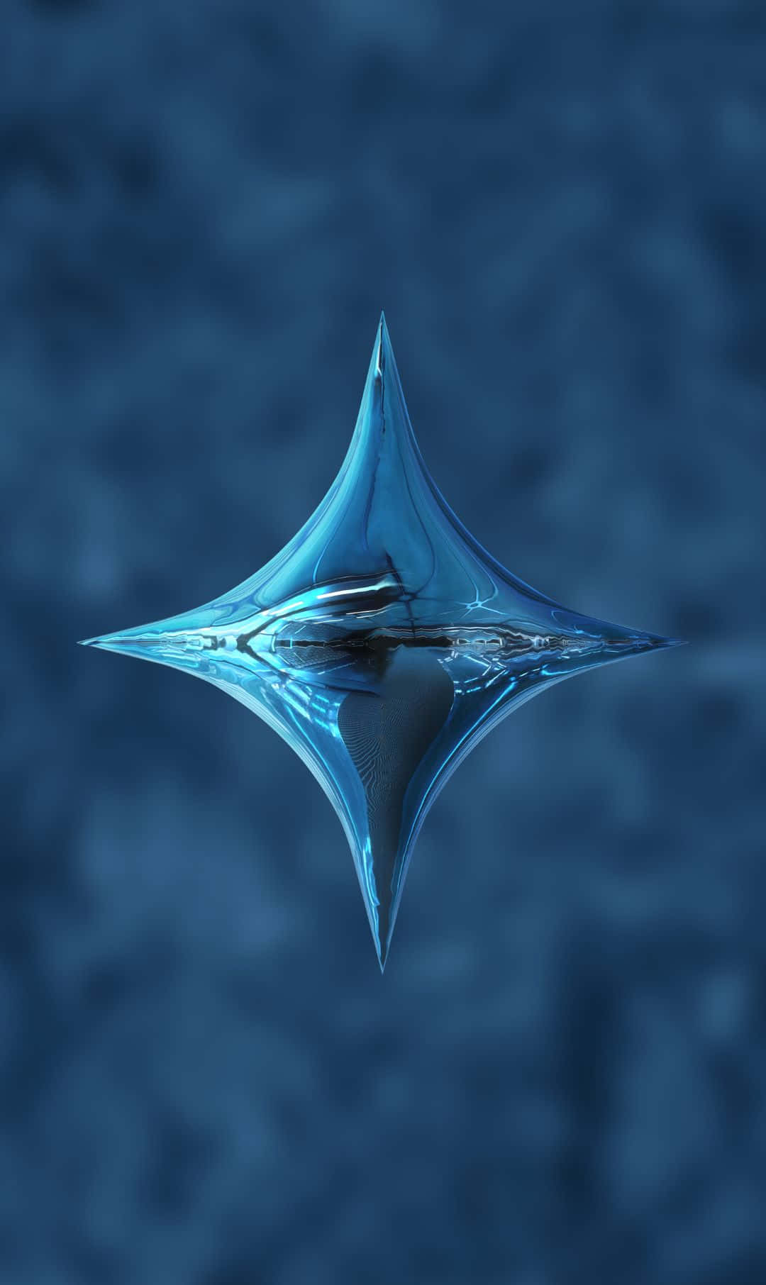 blue star, blue background, glowing translucent blue star-shaped crystal, HD Phone Wallpaper