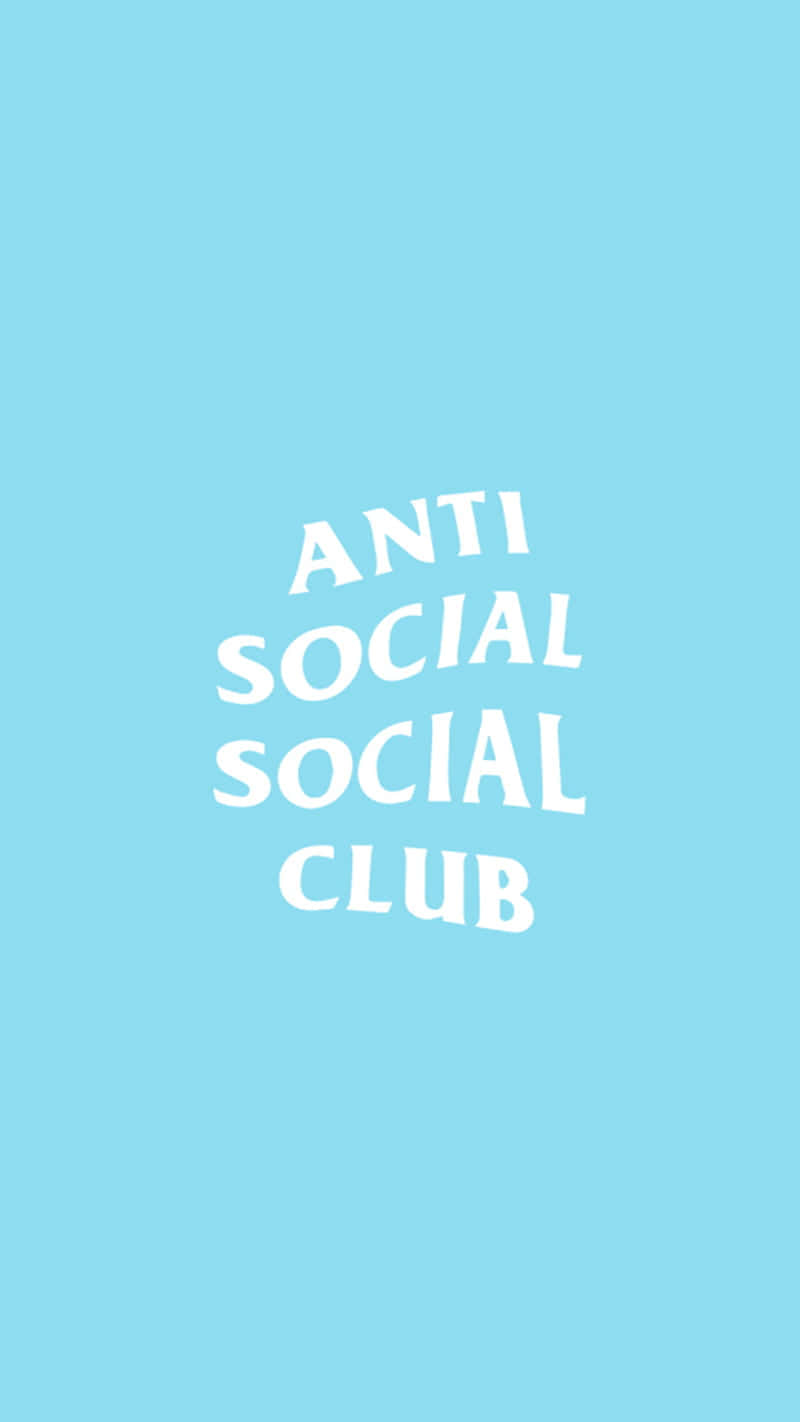 anti social social club, light blue, solid background, HD Phone Wallpaper