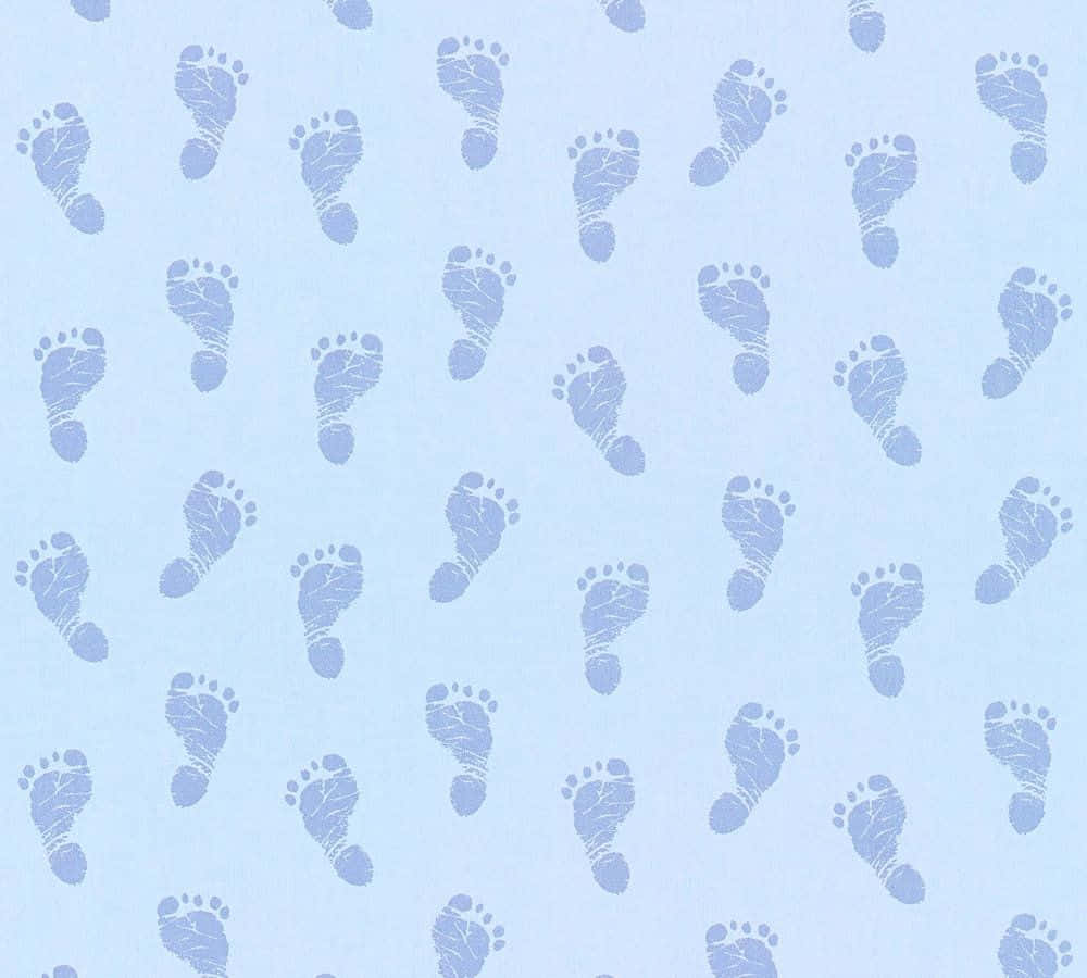 Blue iPad, baby footprints, soft blue, SD Desktop Wallpaper