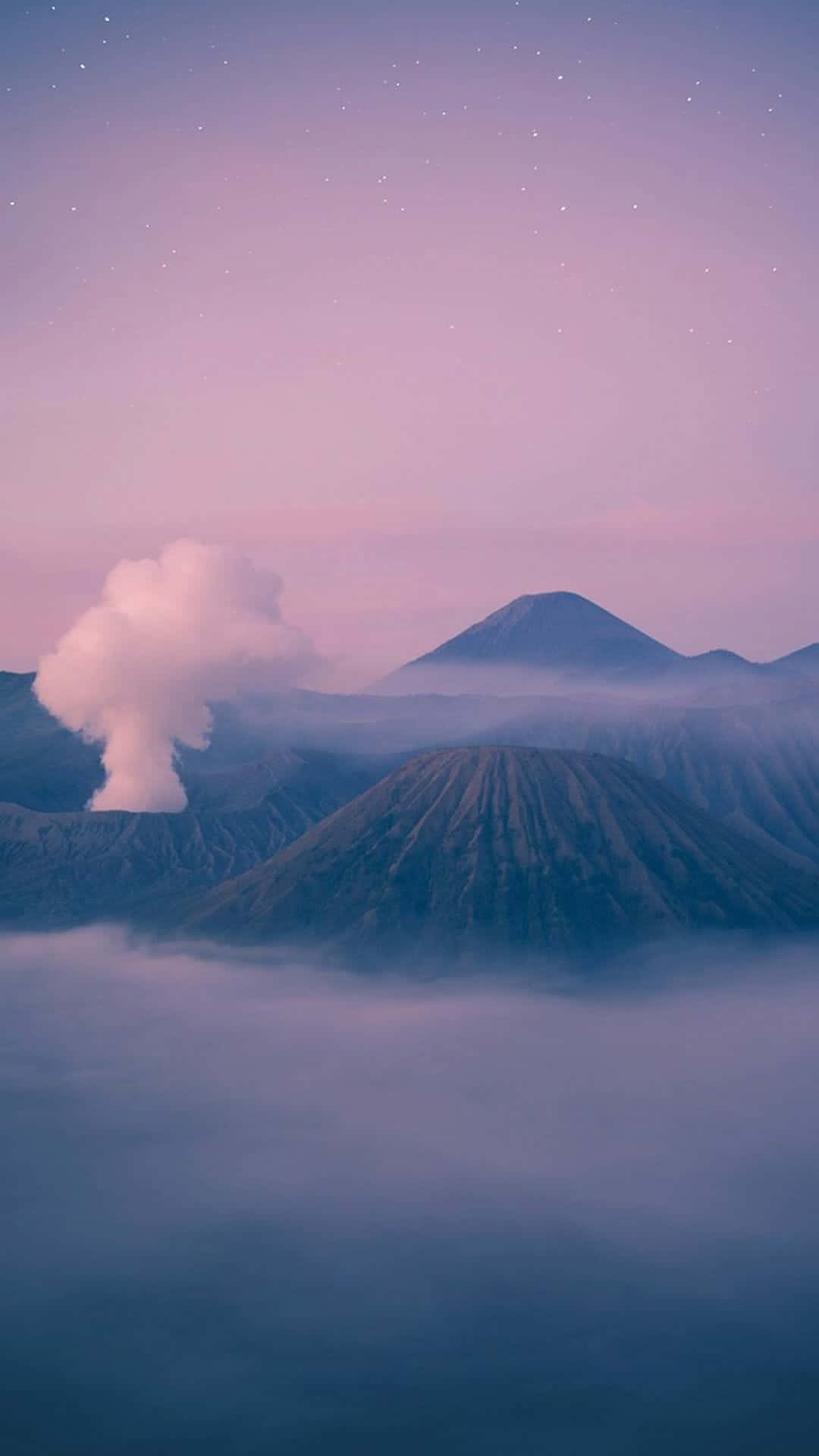Blue iPhone XR, volcanic landscape, twilight, HD Phone Wallpaper