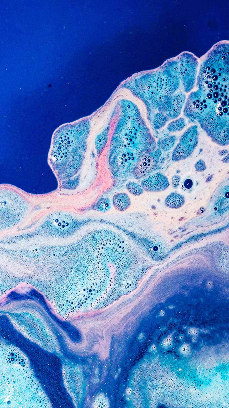 Blue iPhone XR, Pink Bathbomb, swirling blues, HD Phone Wallpaper