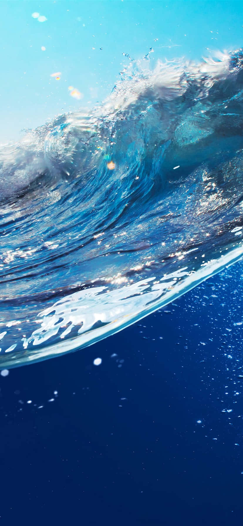 Ocean Waves Blue iPhone XR, blue sky, deep blue water, HD Phone Wallpaper