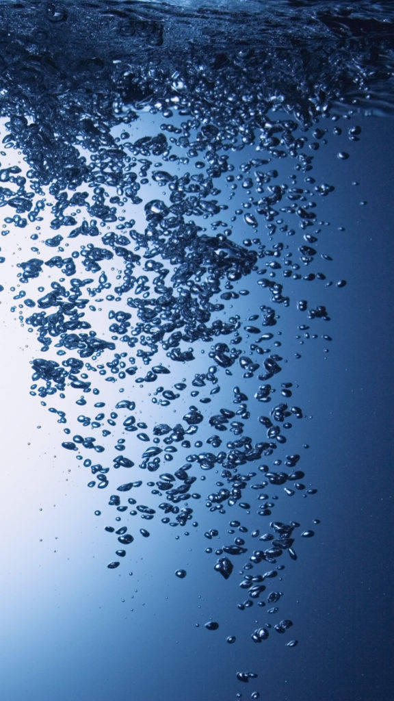 blue iPhone, water bubbles, deep blue water, SD Phone Wallpaper