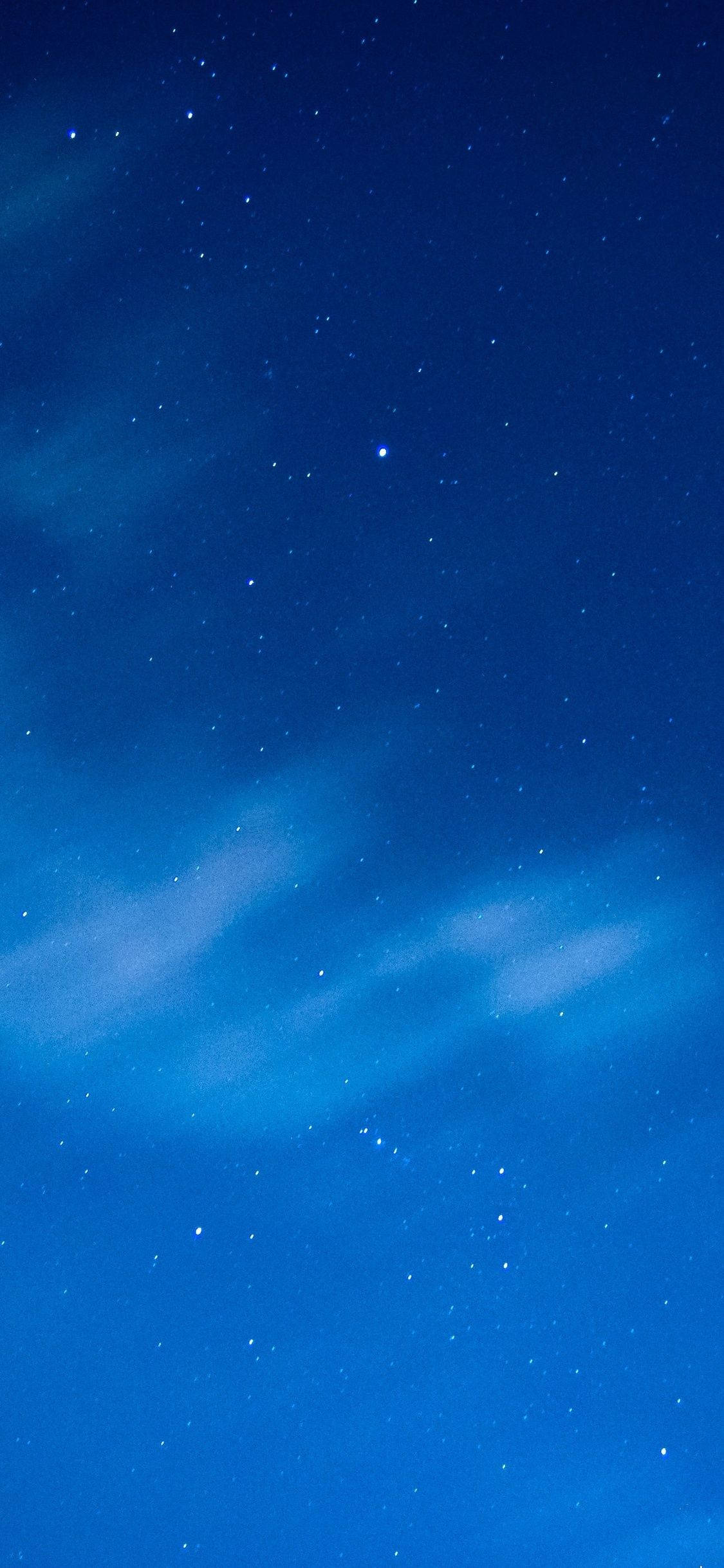 Night Sky Blue iPhone, deep blue, twinkling stars, Full HD Phone Wallpaper