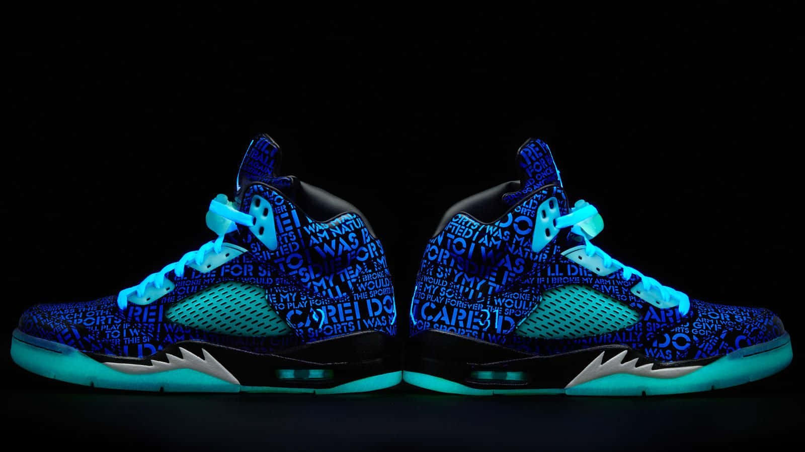 Blue Jordan, glowing blue, teal, HD Desktop Wallpaper