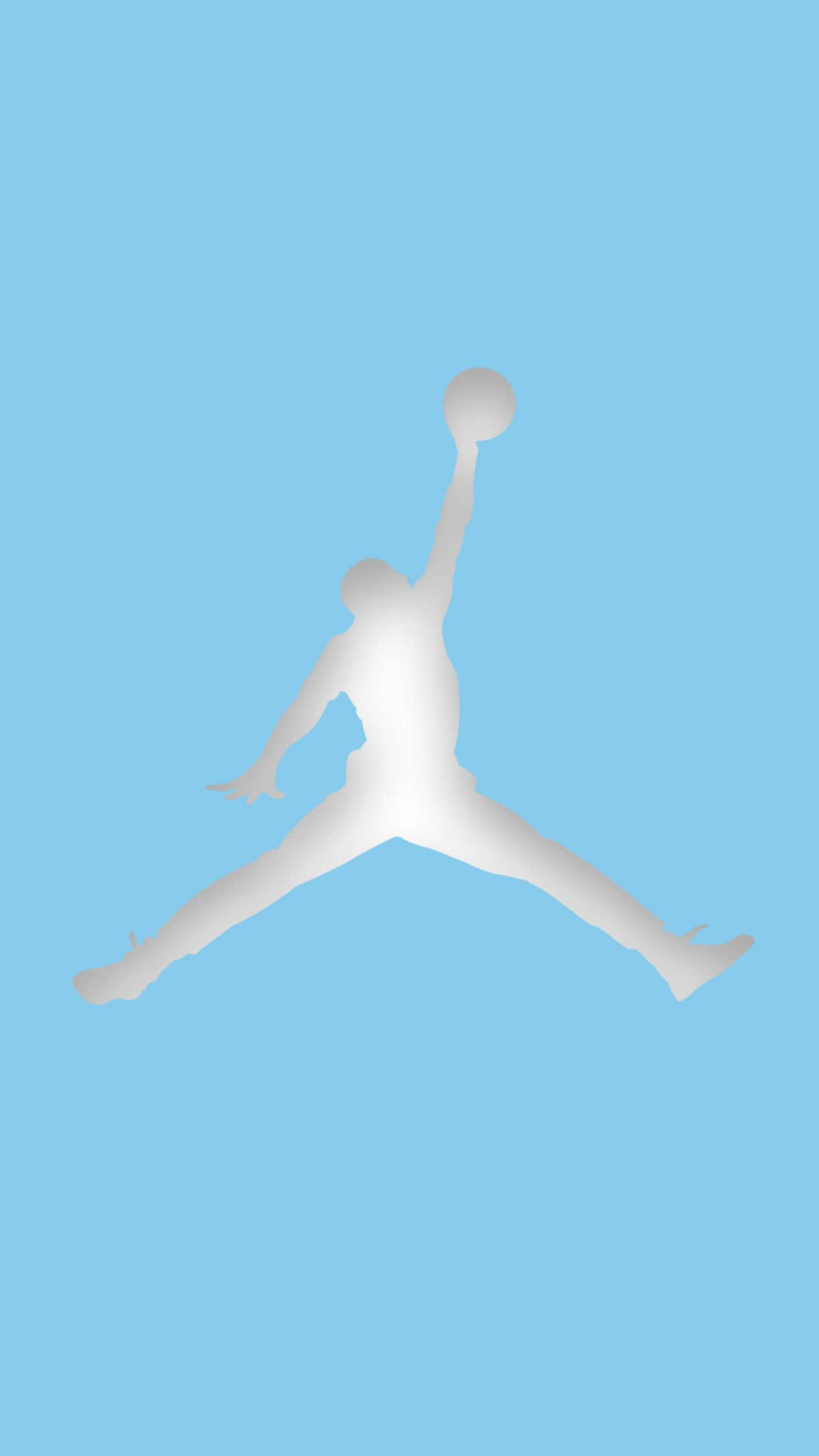 Blue Jordan, basketball player, mid-air dunking, Full HD Phone Wallpaper