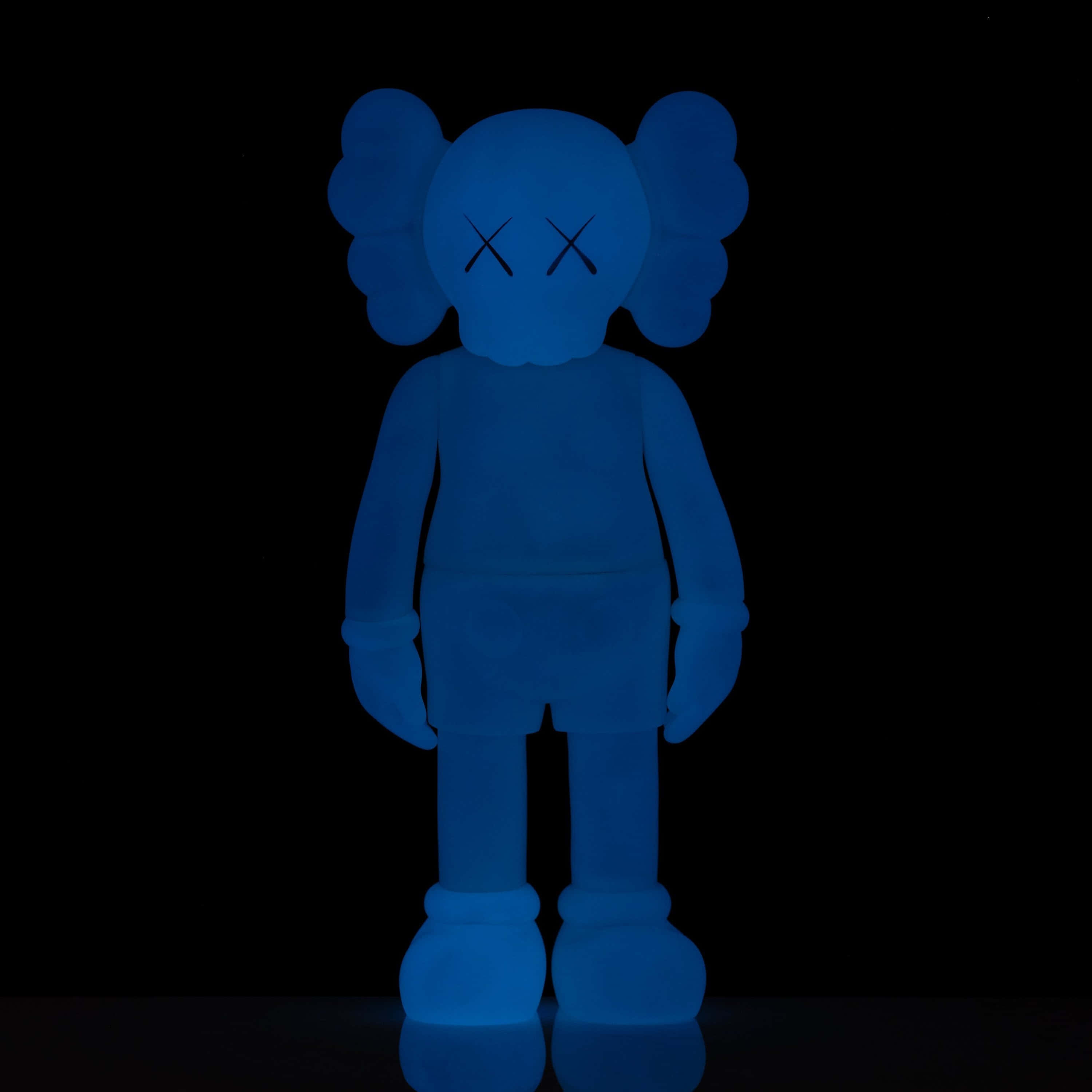 Blue Kaws, KAWS figure, X eyes, 2K Desktop Wallpaper