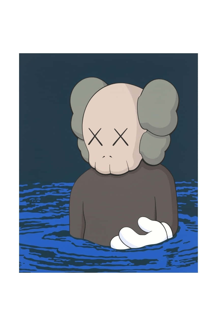Blue Kaws, KAWS cartoon character, X eyes, HD Phone Wallpaper