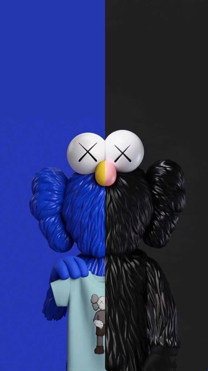 Blue Kaws, KAWS character, blue left side, SD Phone Wallpaper