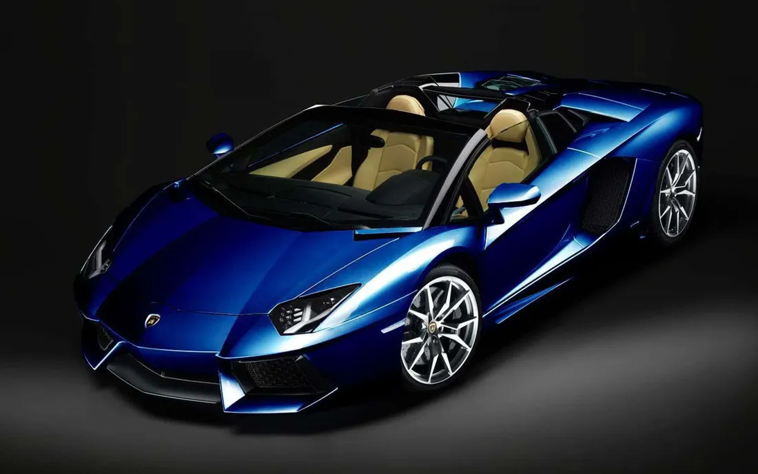 Blue Lamborghini Aventador