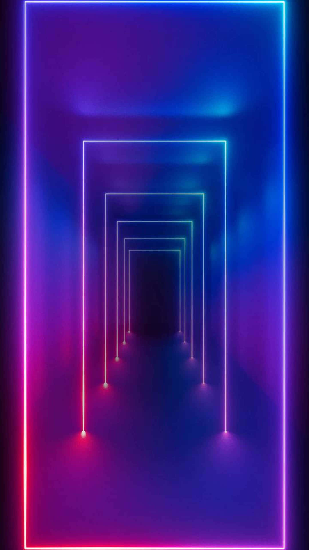 Blue Led, neon rectangles, dark tunnel, Full HD Phone Wallpaper