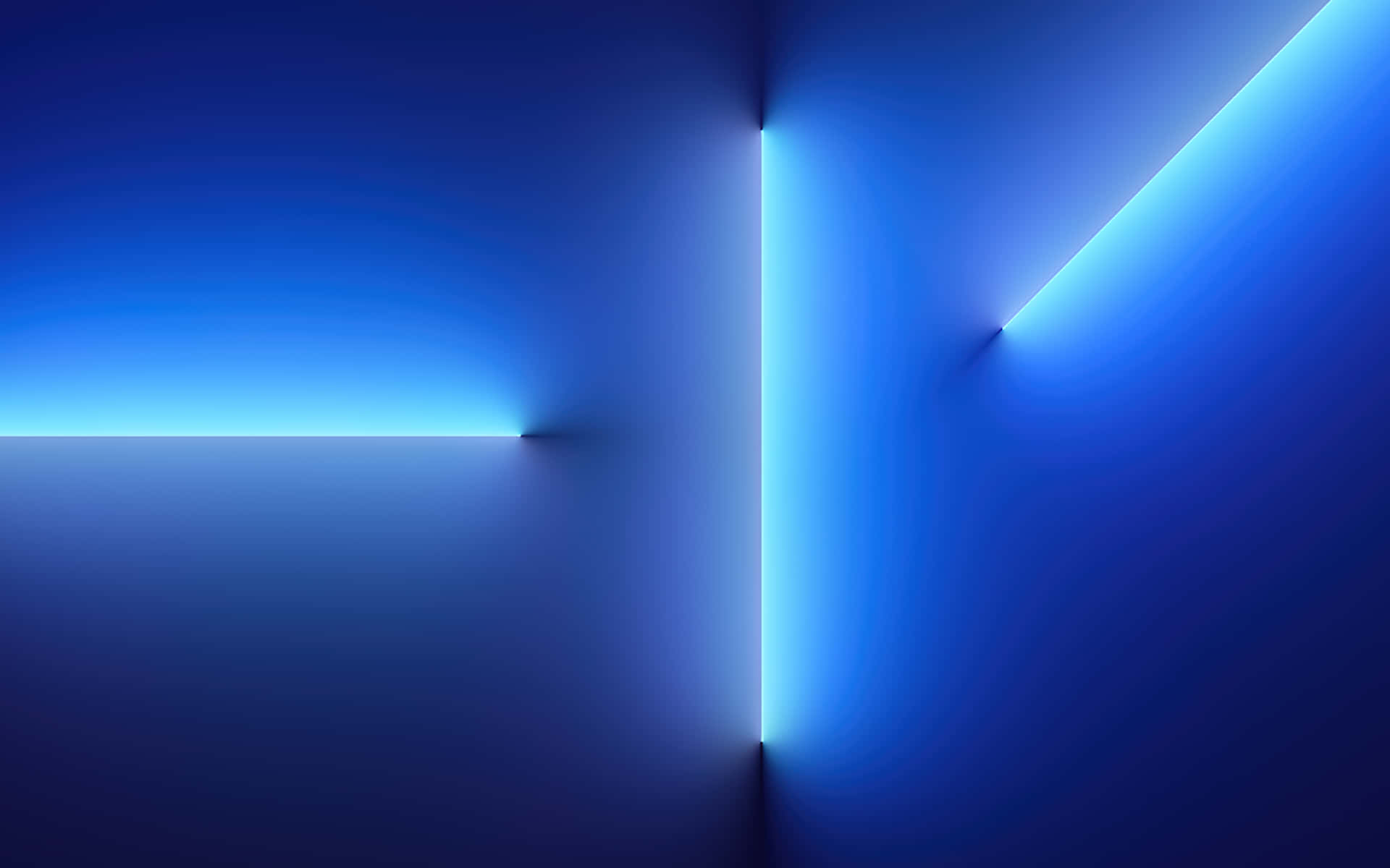 blue LED lighting, vibrant blue neon light beams, minimalist geometric space, Full HD Desktop Wallpaper