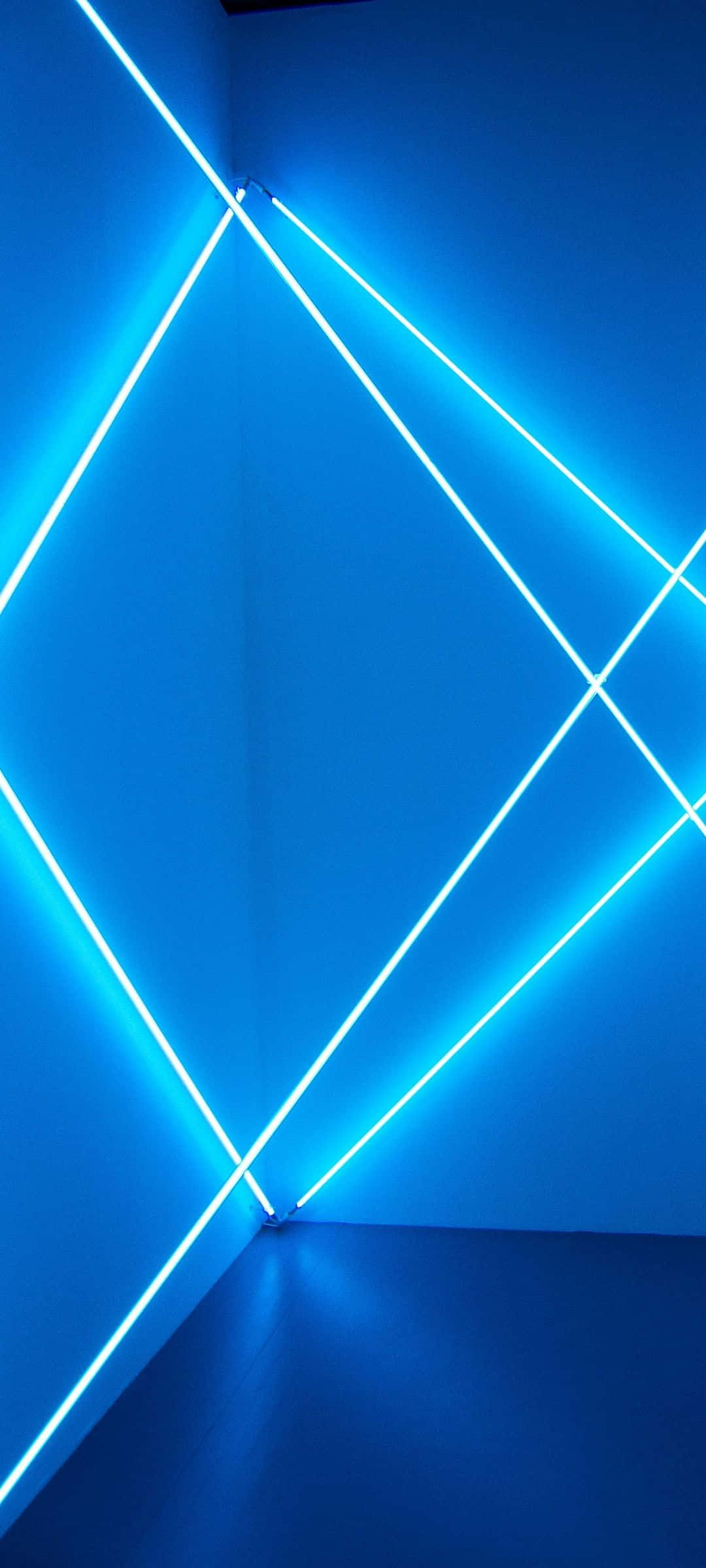 Blue Led, neon tubes, geometric lines, Full HD Phone Wallpaper