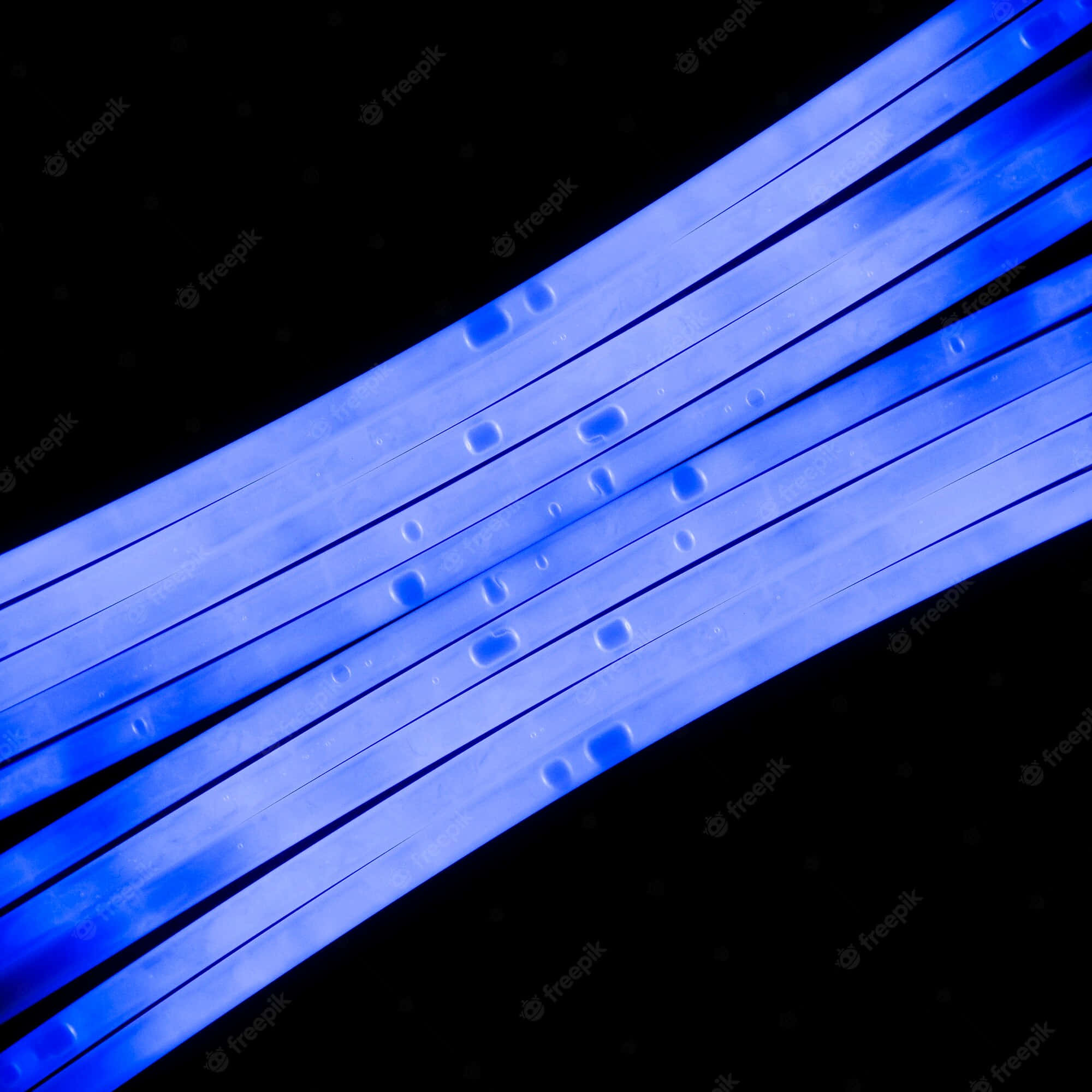 Blue LED, glowing blue fiber optic strands, droplets, Full HD Desktop Wallpaper