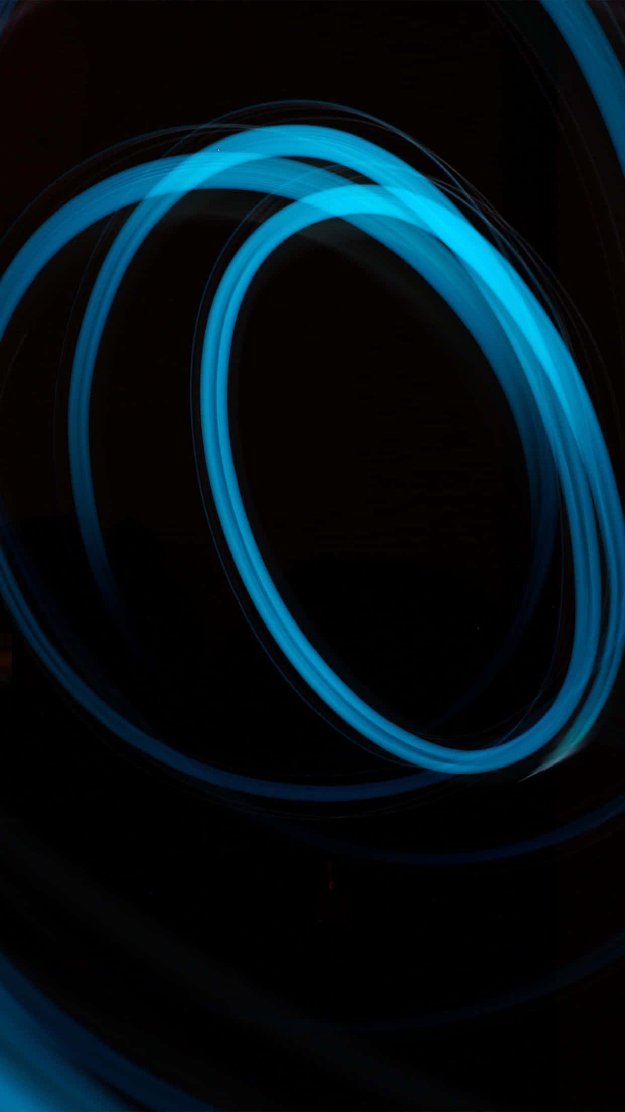 Blue LED, cyan light trails, deep black void, Full HD Phone Wallpaper