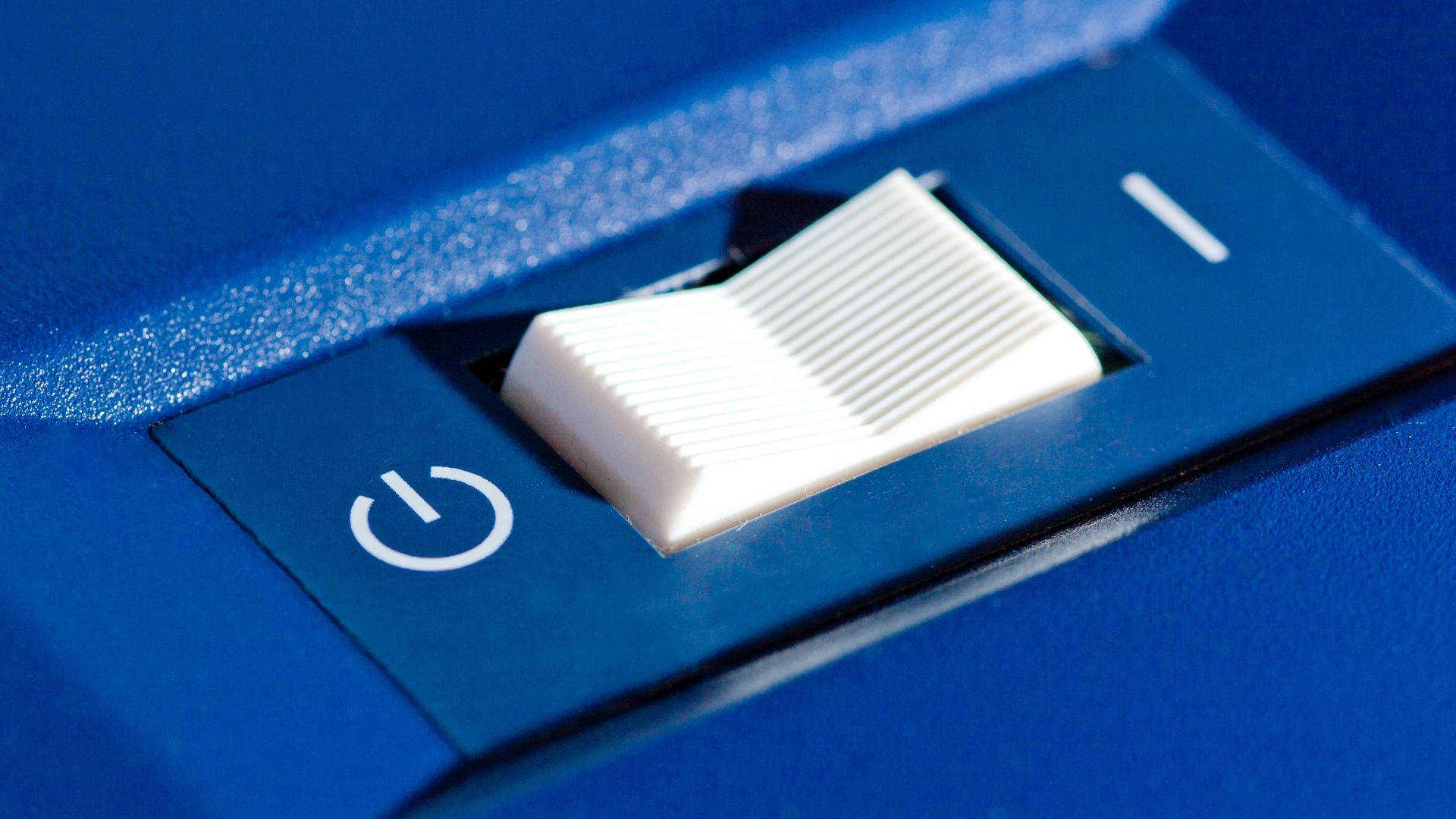 Blue Switch Flat Type, white power switch, textured blue electronic device, Full HD Desktop Wallpaper