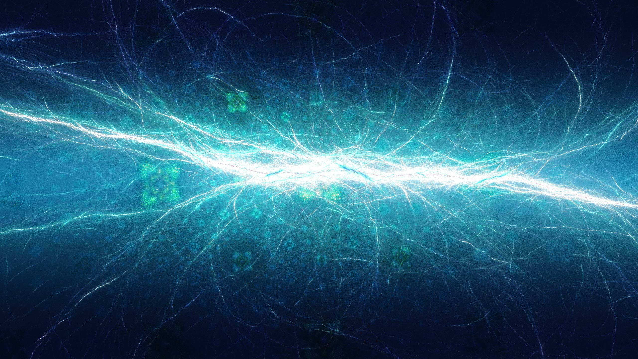 Blue Lightning, electric bolt, dark blue void, 2K Desktop Wallpaper