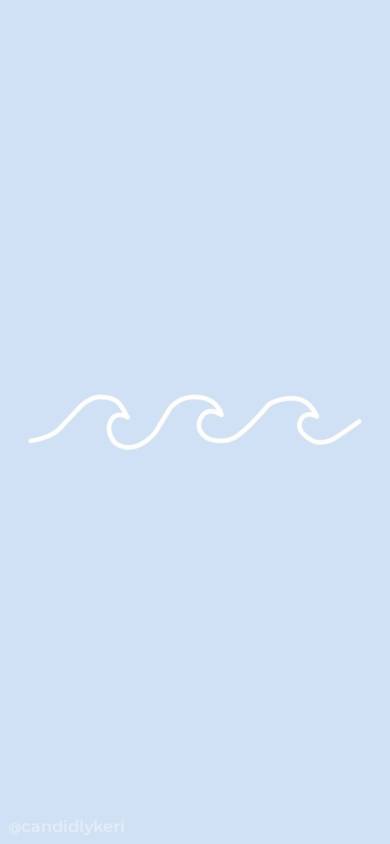 pastel blue, white wave line art, soft pastel blue background, 2K Phone Wallpaper