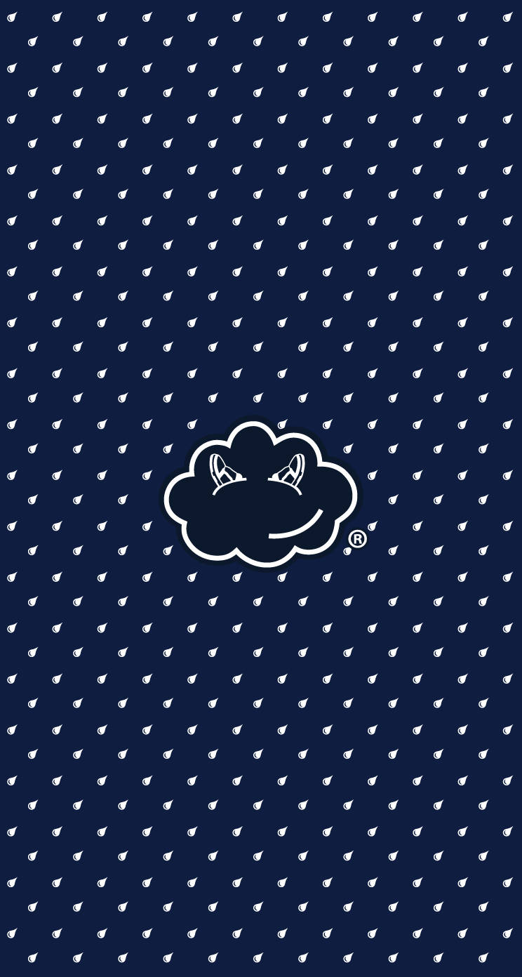 navy blue, white cloud logo, repeating raindrop pattern, HD Phone Wallpaper