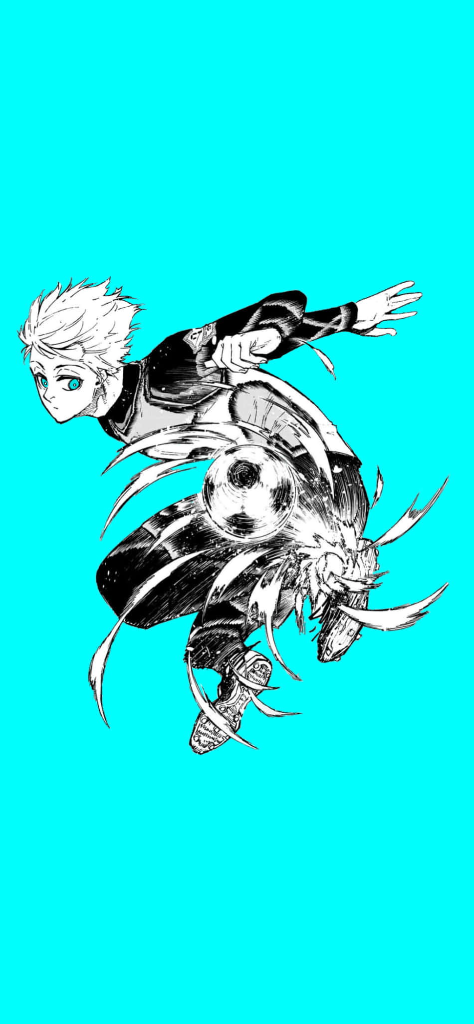 Blue Lock, anime soccer player, black and white, Full HD Phone Wallpaper