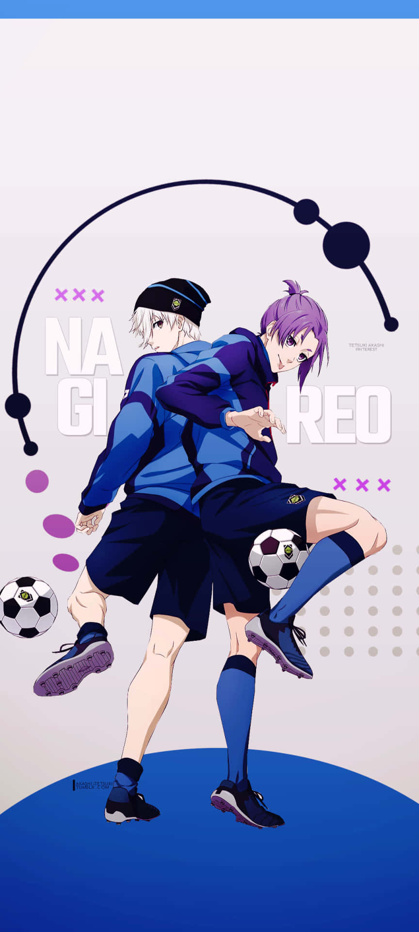 Blue Lock, anime soccer players, blue uniforms, Full HD Phone Wallpaper