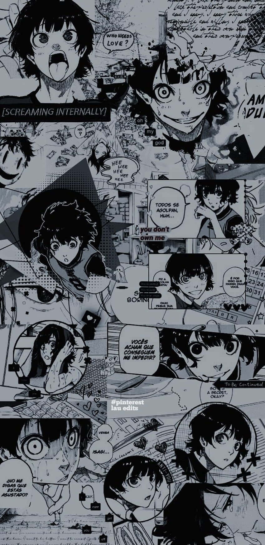 Blue Lock, manga collage, black and white, HD Phone Wallpaper