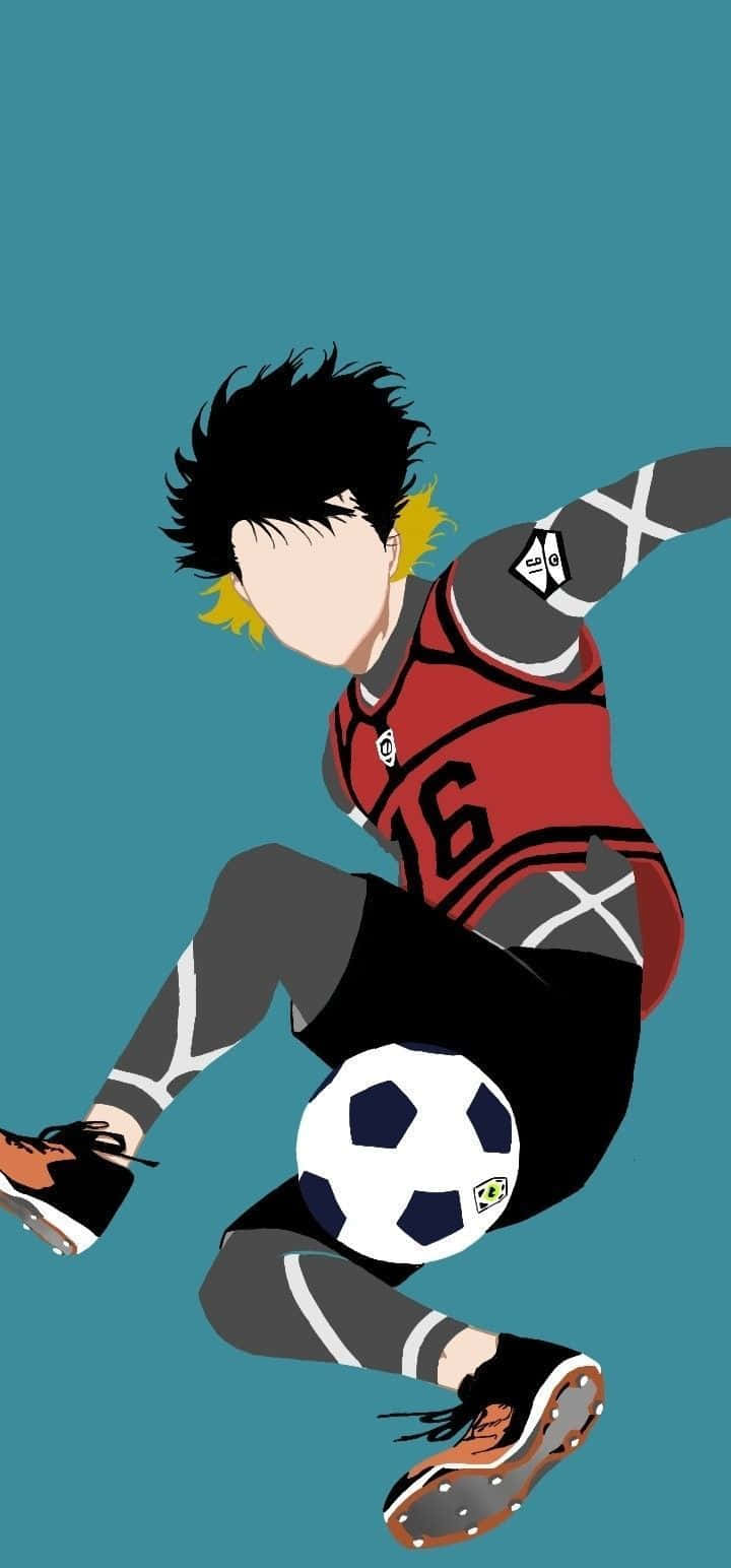 Blue Lock, anime soccer player, red jersey number 16, HD Phone Wallpaper