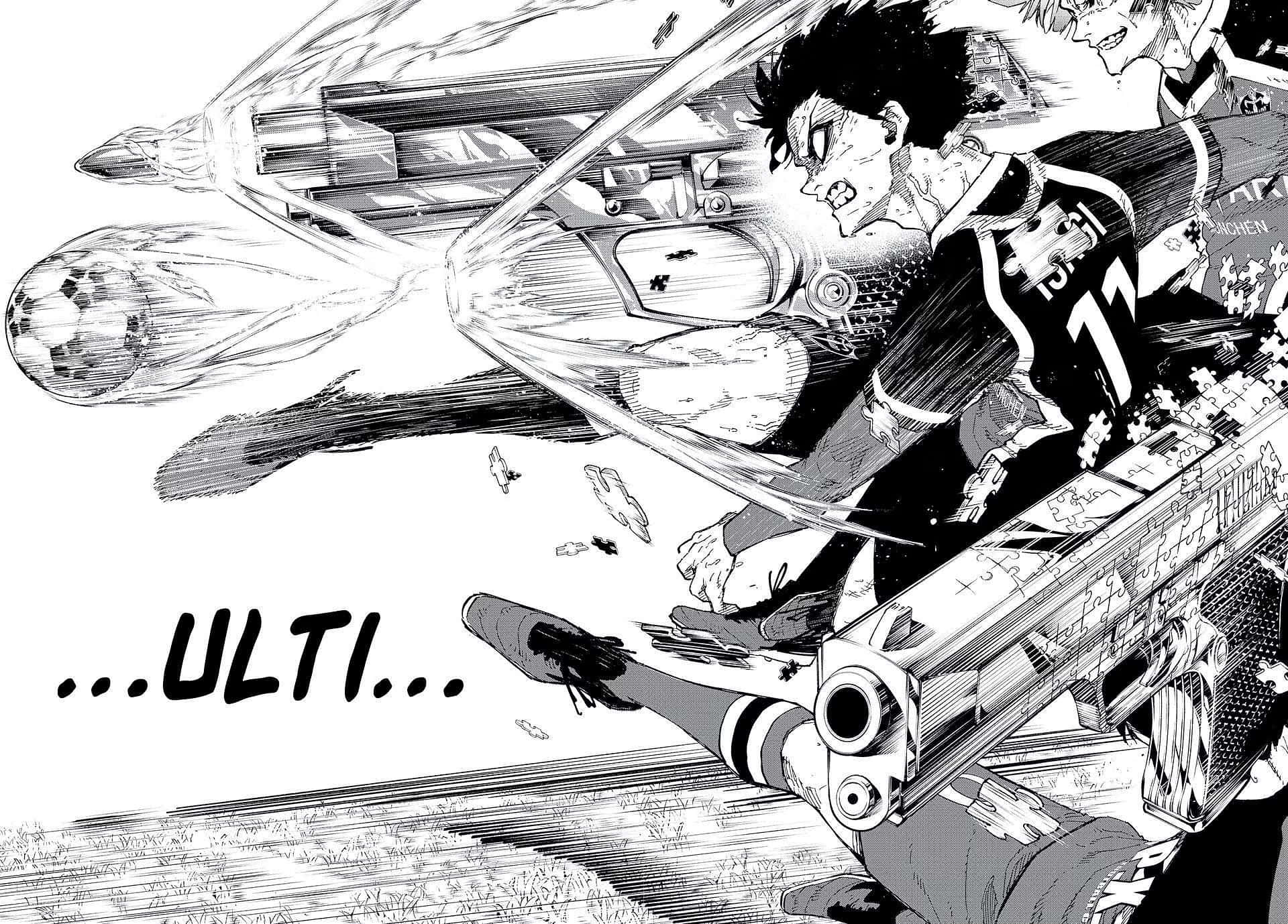 Blue Lock Manga, soccer player, kicking a ball, Full HD Desktop Wallpaper