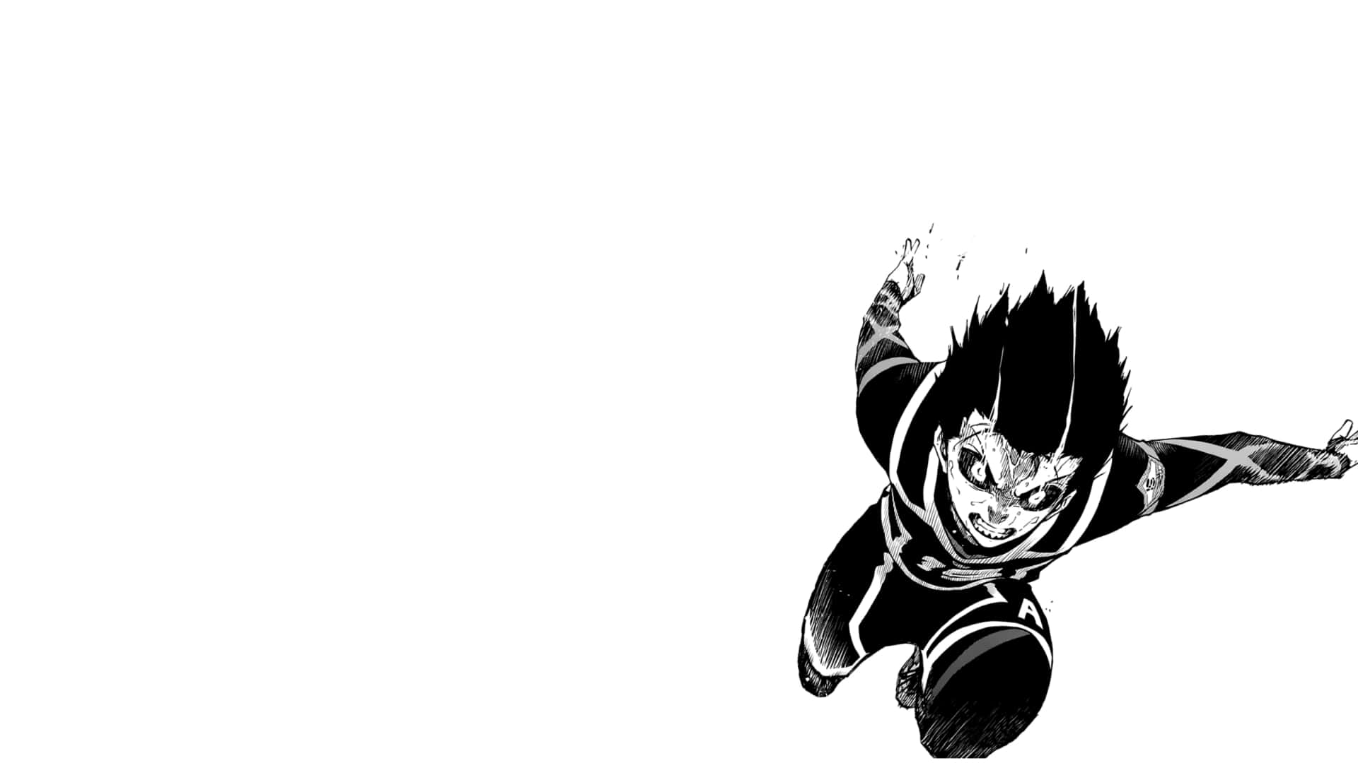 Blue Lock Manga, manga-style, black and white, Full HD Desktop Wallpaper