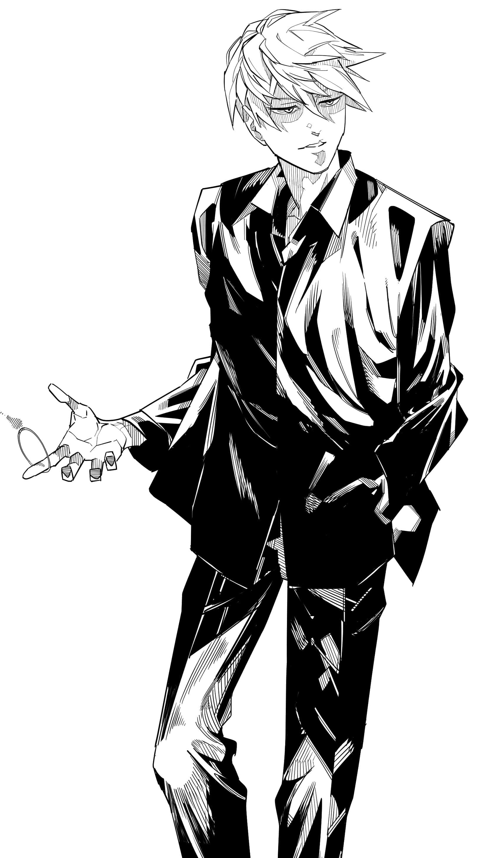 Blue Lock Manga, anime man, sharp suit, 2K Phone Wallpaper