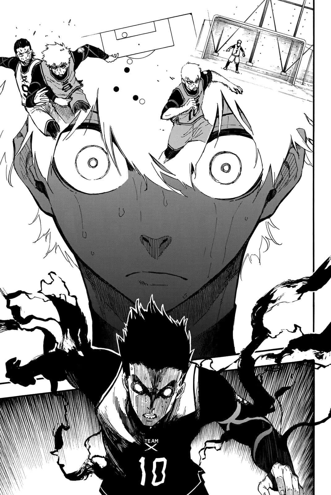 Blue Lock Manga, black and white manga panel, soccer player, HD Phone Wallpaper