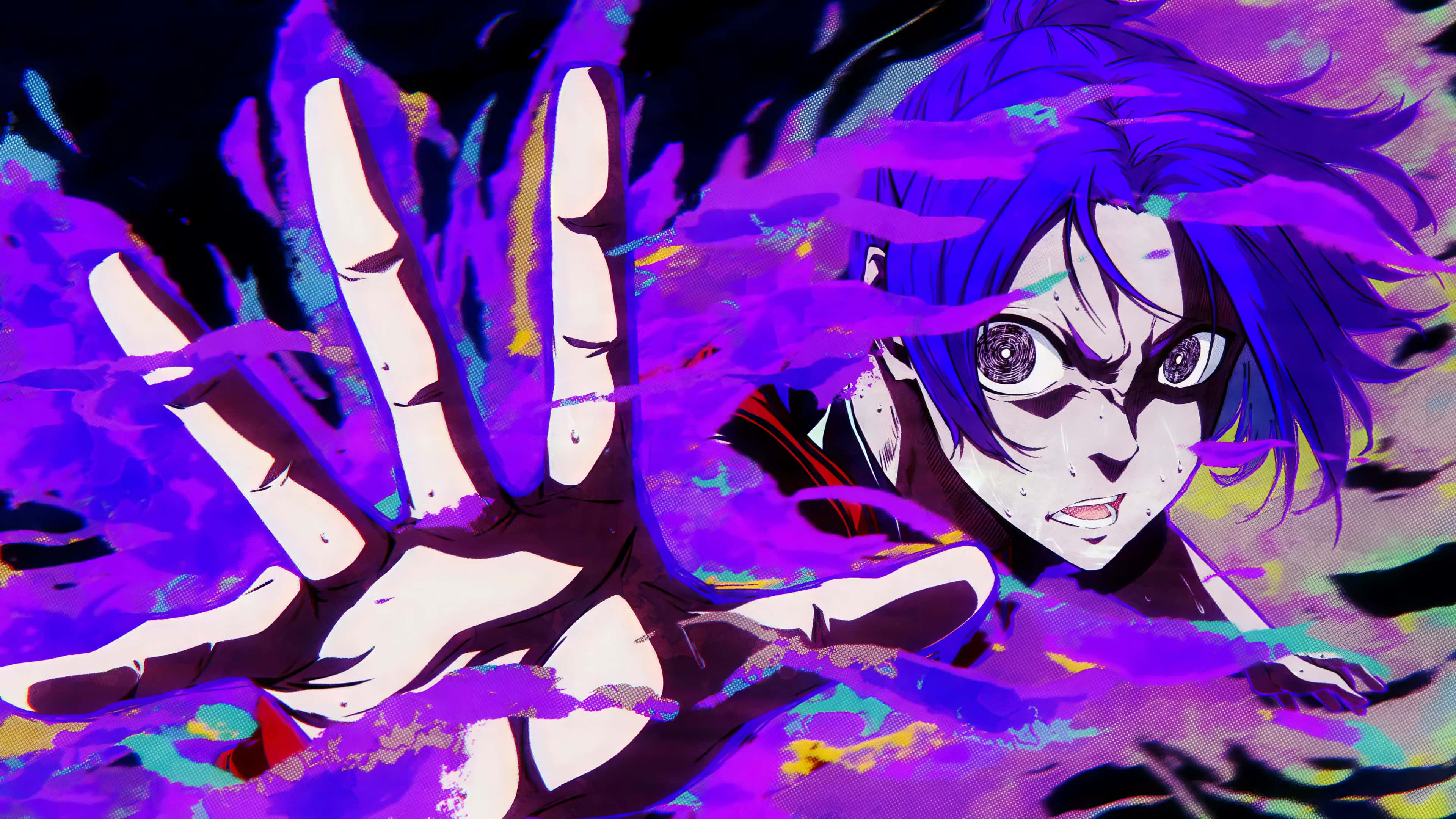 Blue Lock, purple hair, intense eyes, 4K Desktop Wallpaper