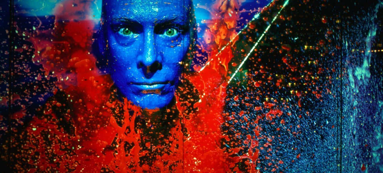 Blue Man Group, three members, onstage, HD Desktop Wallpaper