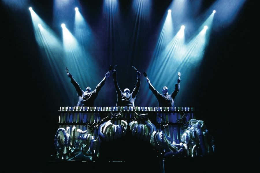 Blue Man Group, concert, dramatic blue spotlights, SD Desktop Wallpaper