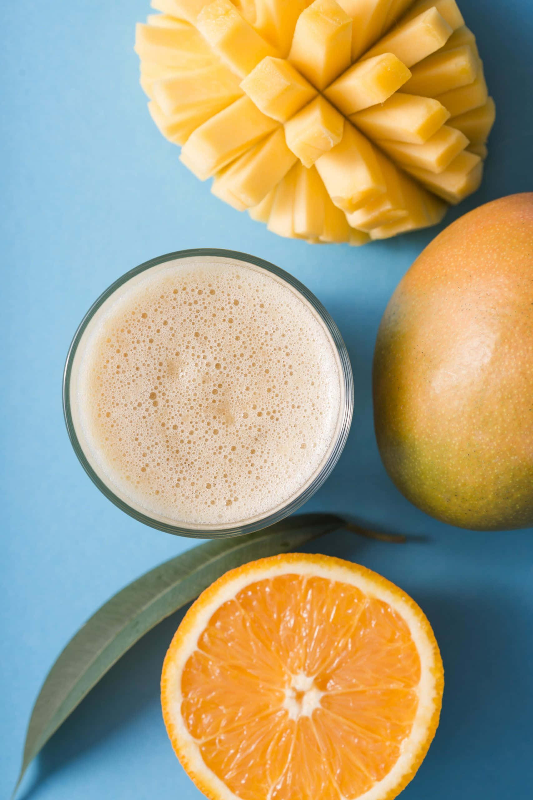Blue Mango, mango smoothie, whole mango, 2K Phone Wallpaper