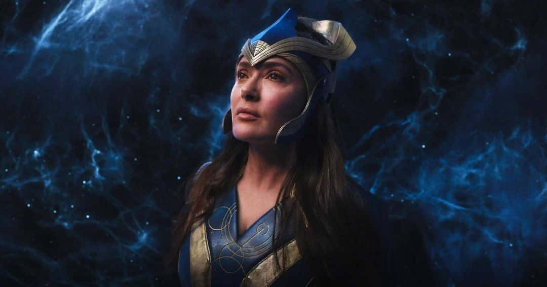 Blue Marvel, warrior woman, blue and gold armor, SD Desktop Wallpaper