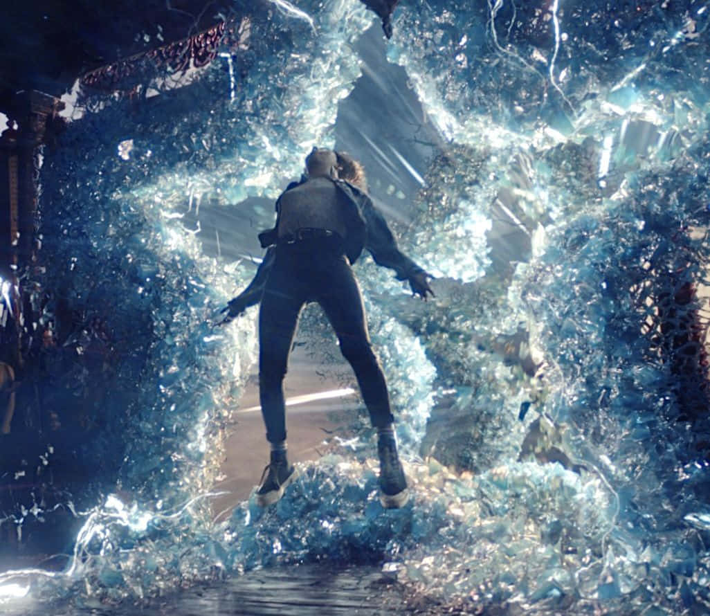Blue Marvel, electric blue energy, shattered ice archway, SD Desktop Wallpaper
