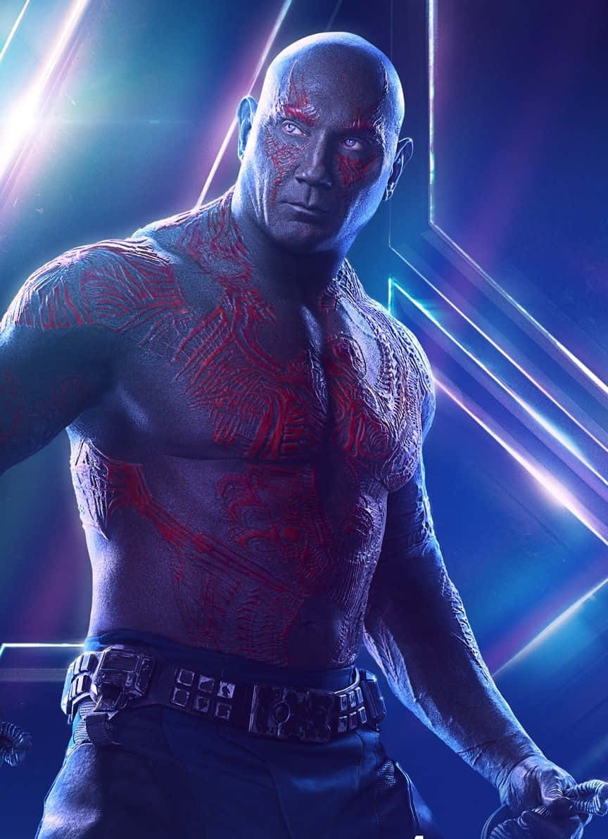 Blue Marvel, blue skin, red tribal tattoos, SD Phone Wallpaper