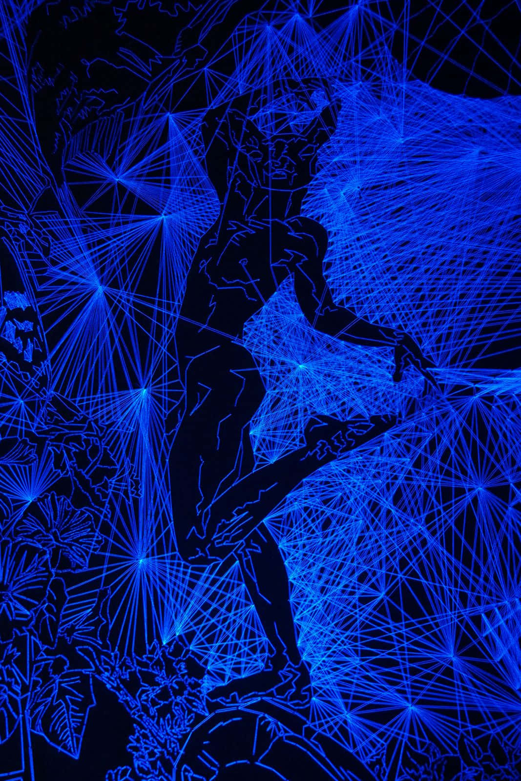 Blue Marvel, glowing blue wireframe, digital sculpture, HD Phone Wallpaper