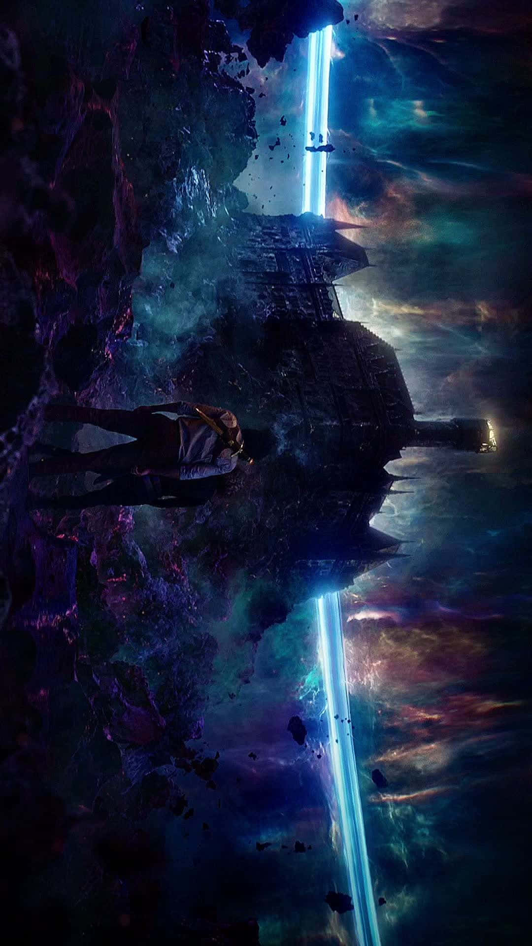 Blue Marvel, cosmic void, glowing blue beam, Full HD Phone Wallpaper