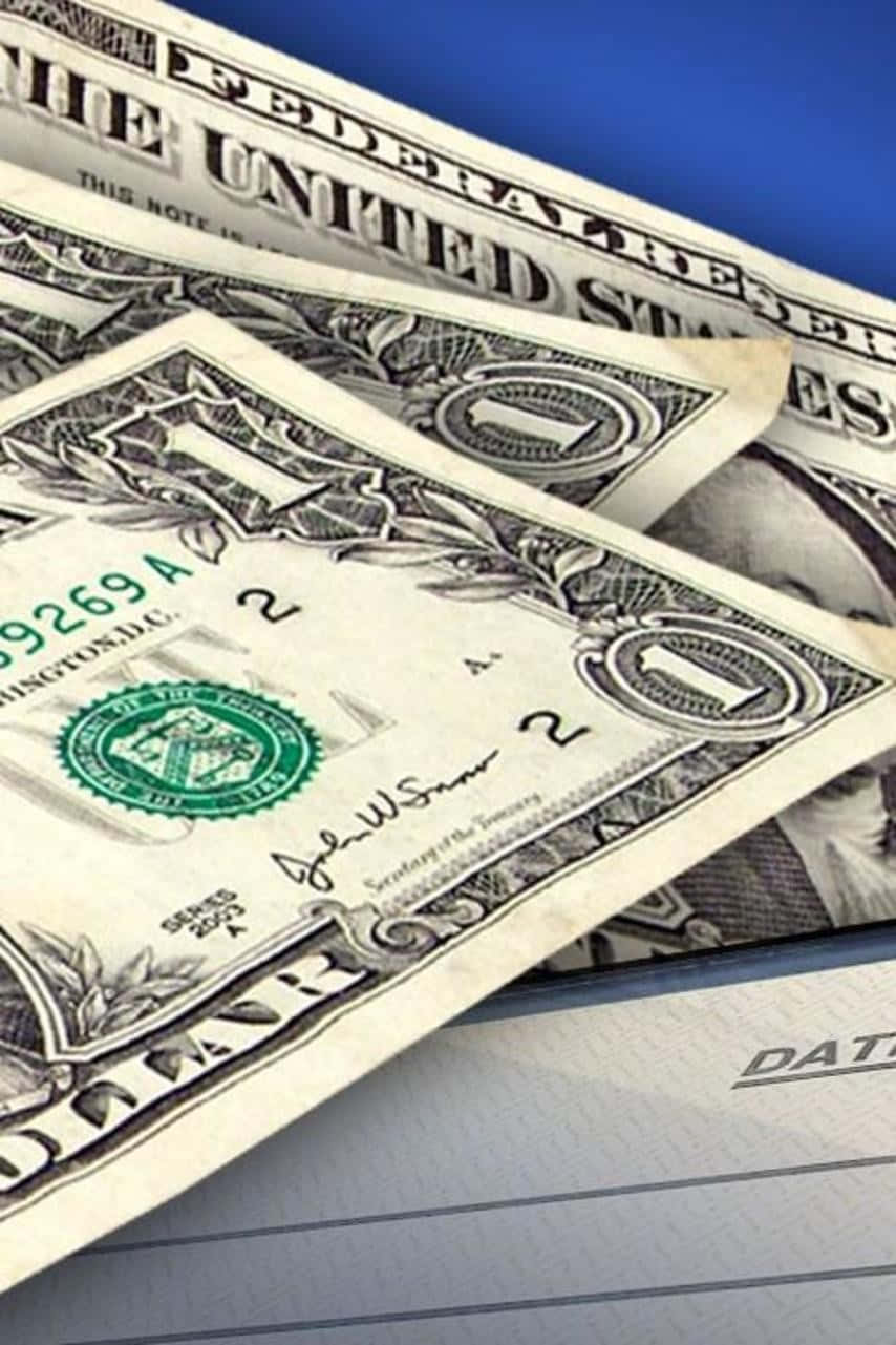 one dollar bills, document, blue background, HD Phone Wallpaper