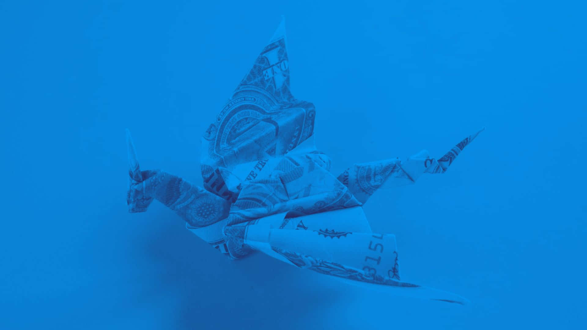 Blue Money Aesthetic, dollar bill, shark shape, Full HD Desktop Wallpaper
