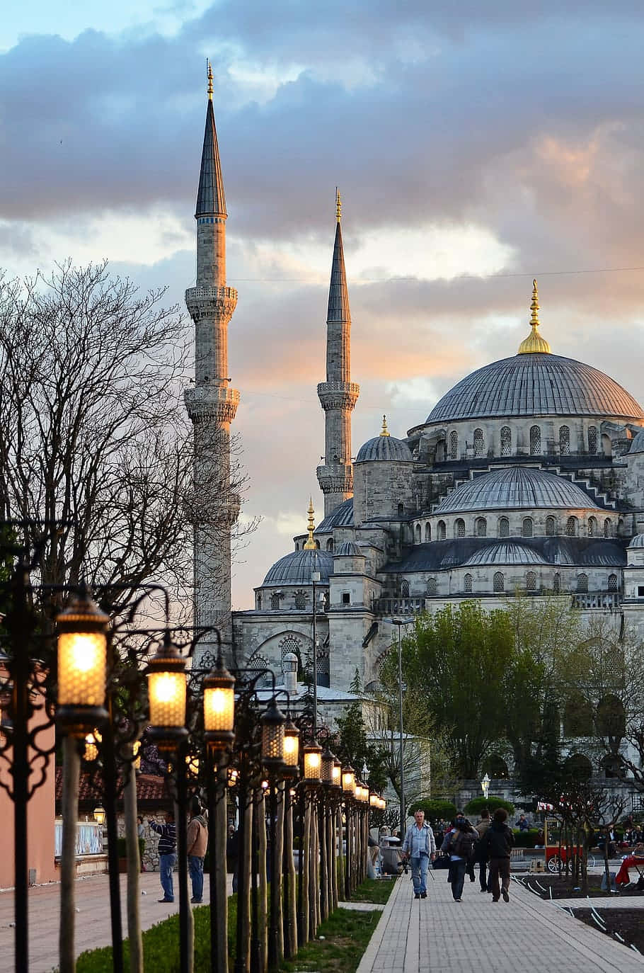 Blue Mosque, golden sunset light, towering minarets, HD Phone Wallpaper