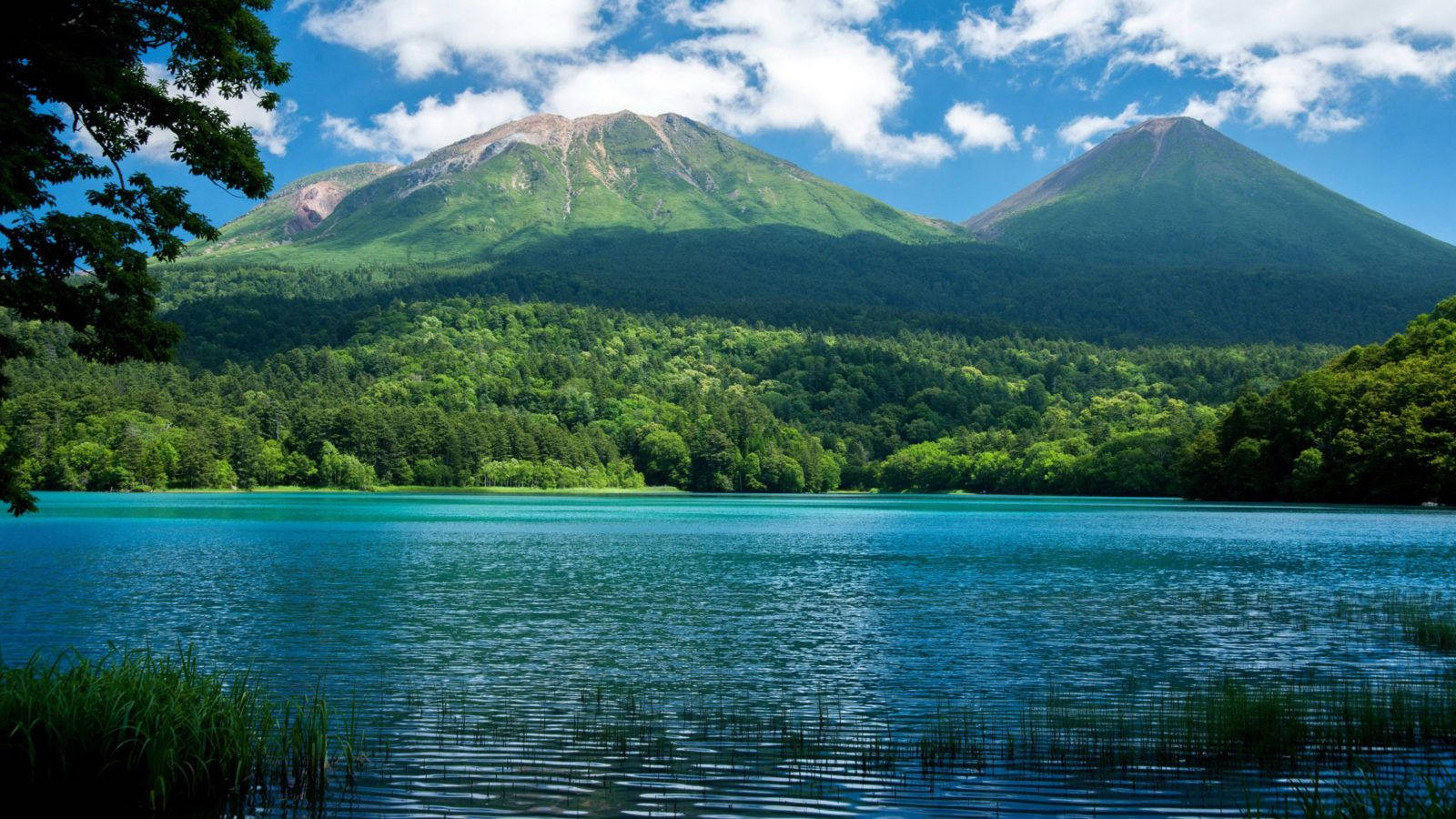 Green Mountains, Blue Lake, turquoise lake, HD Desktop Wallpaper